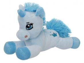 Einhorn liegende Plüschfigur - blau, 20 cm