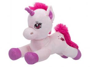 Einhorn liegende Plüschfigur - rosa, 40 cm