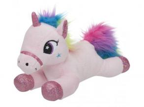 Einhorn liegende Plüschfigur - Regenbogen, 20 cm