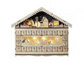 LED-Dekoration , innen , Adventskalender , batteriebetrieben , 10 LED , 40x50 cm , warmweiß , Zeitschaltuhr