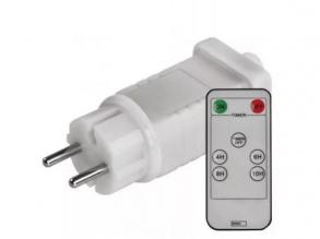 Adapter , für LED-Lichterketten , mit Fernbedienung , mit Zeitschaltuhr , weiß , IP44