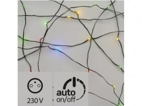 LED-Lichterkette , innen/außen , Nano-LED , 15 m , RGB , grün , Timer , IP44