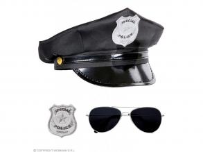 SET POLIZIST (Hut, Brille, Dienstmarke)