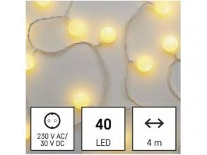 Led-Lichterkette , innen/außen , Kirsche , 4 m , warmweiß , Timer , IP44