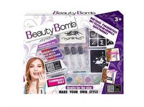 Beauty Bomb Mini großes Glitzertattoo-Set mit farbiger Haarnadel