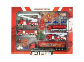 Großes Feuerwehrspielset mit Fahrzeugen und Zubehör